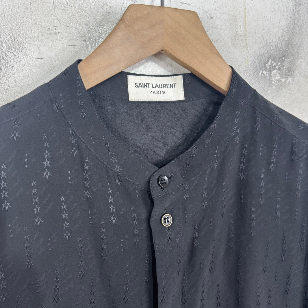 Saint Laurent Silk Stars Collarless Shirt