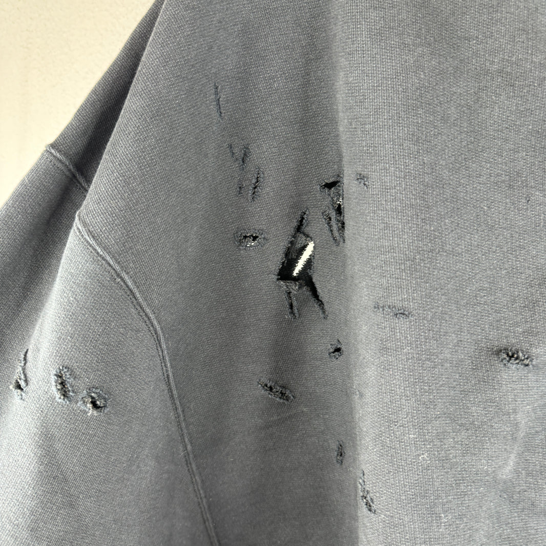 Vetements Plain Distressed Zip Hoodie