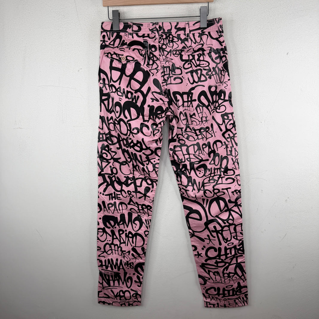 CDG Pink Graffiti Trousers