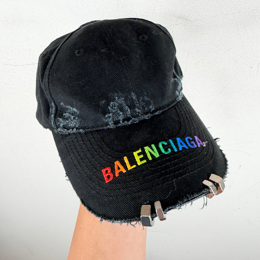 Balenciaga Distressed Pride Logo Hat