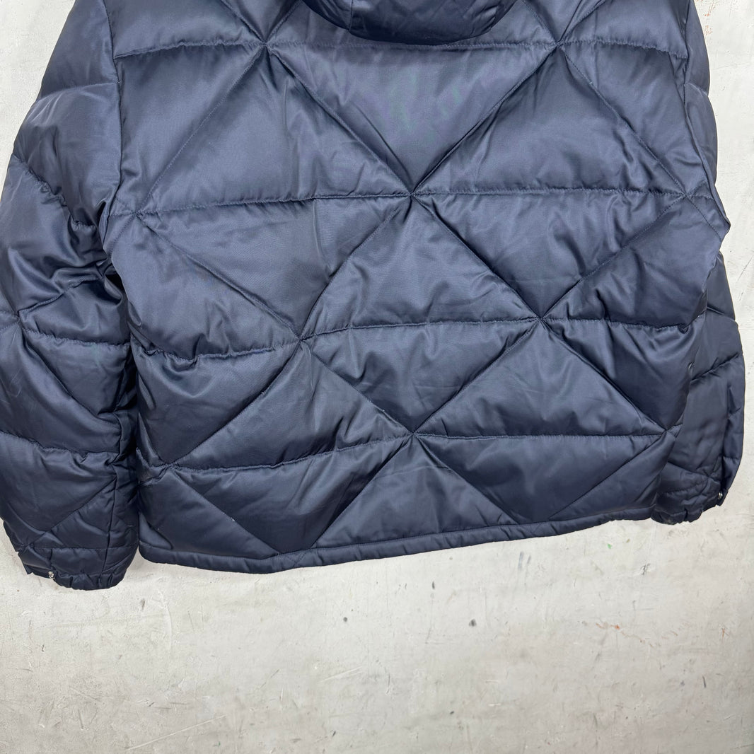 Prada Quilted Distressed Logo Puffer Jacket