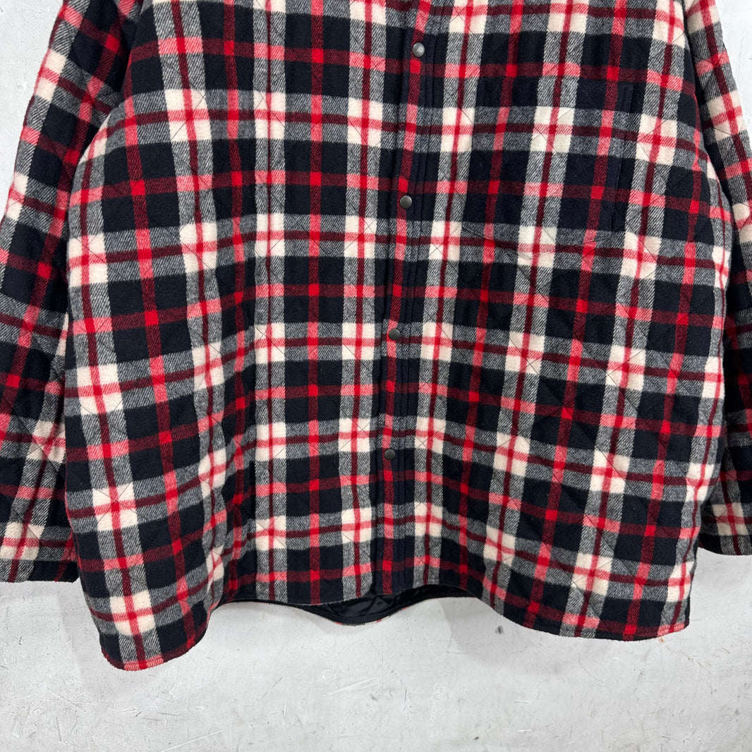 Balenciaga Heavy Plaid Snap Flannel Jacket