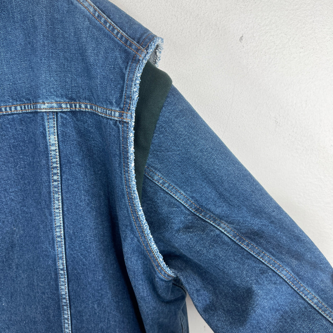 Balenciaga Blue/Green Twinset Hooded Denim Jacket