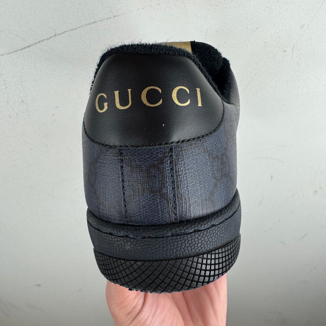 Gucci Navy Monogram Screener Sneakers