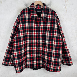Balenciaga Heavy Plaid Snap Flannel Jacket