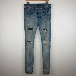 Amiri Distressed Blue Skinny Jeans