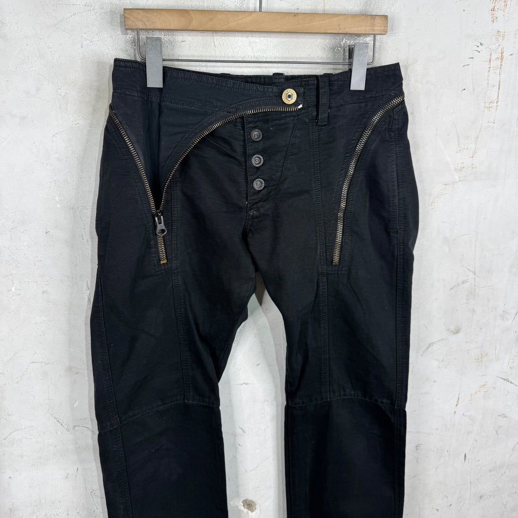 Armani Double Air-cut Zipper Pants