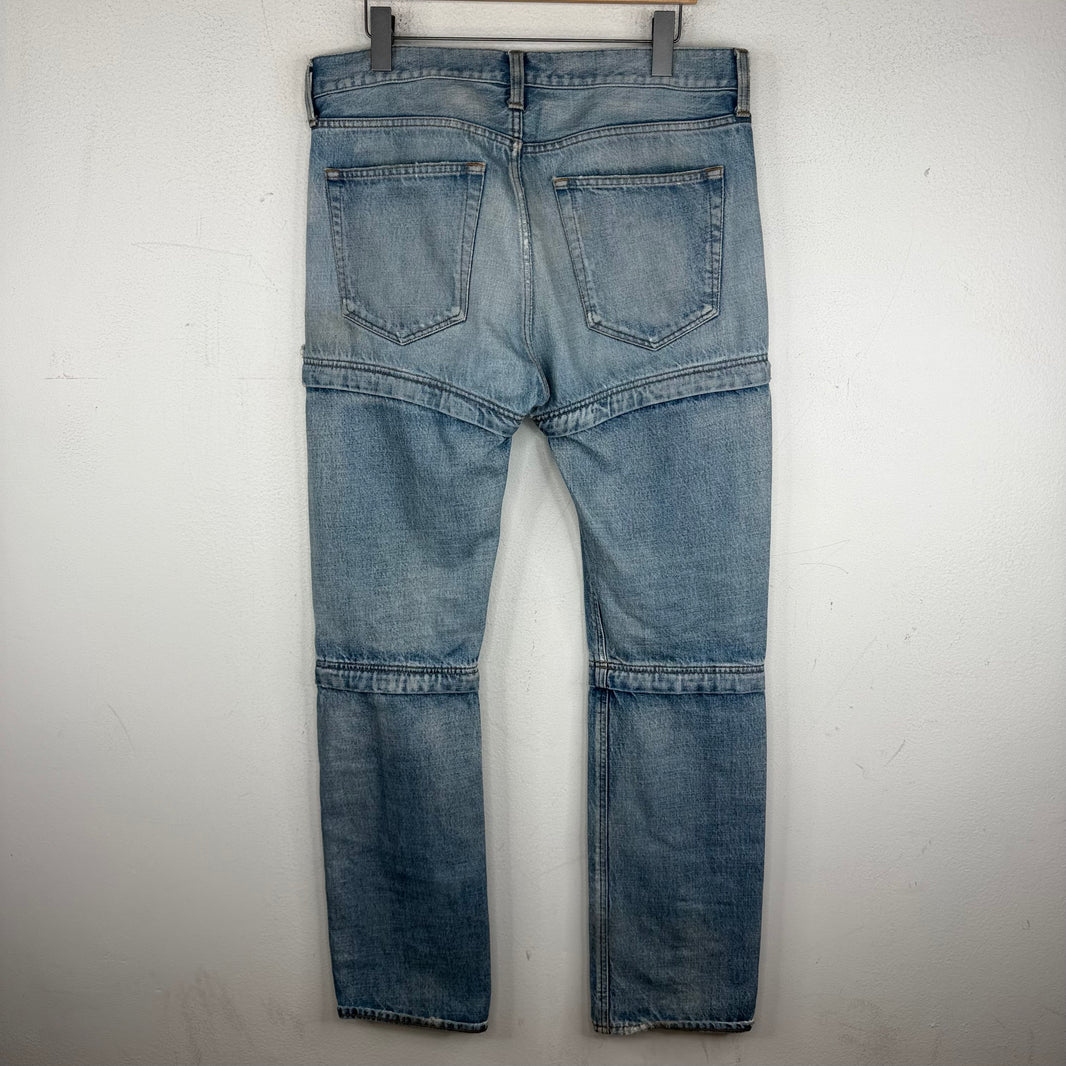 Balenciaga Blue Denim 3 Way Convertible Jeans