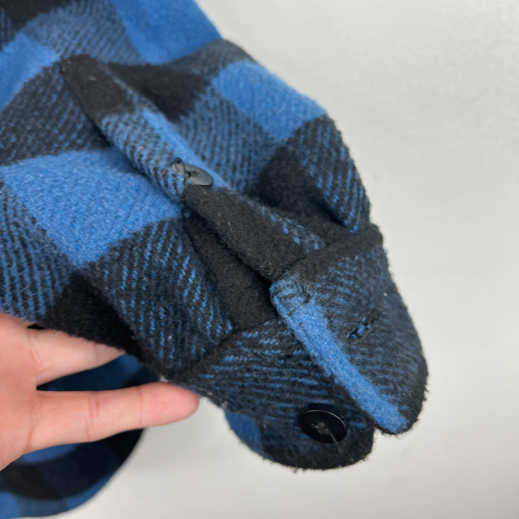 424 Blue Hooded Flannel Jacket