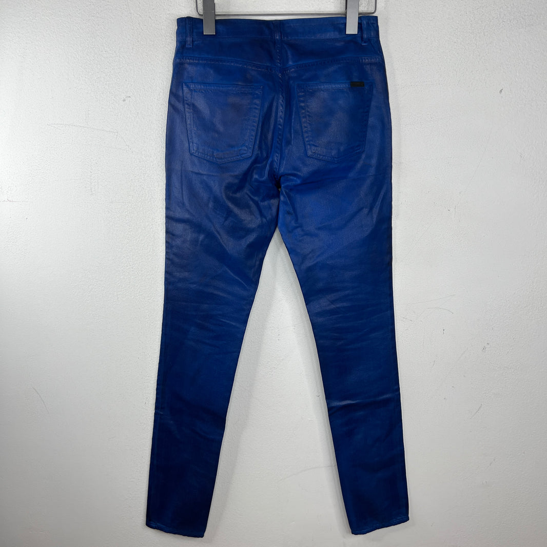 Saint Laurent Blue Waxed D05 Jeans