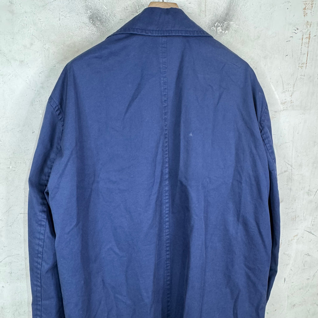 Balenciaga Distressed Hem Plaid Lined Long Coat