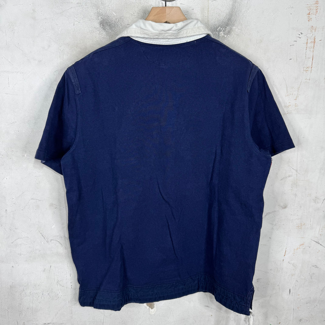 Ralph Lauren Navy Big Horse Red Horizontal Stripe Polo