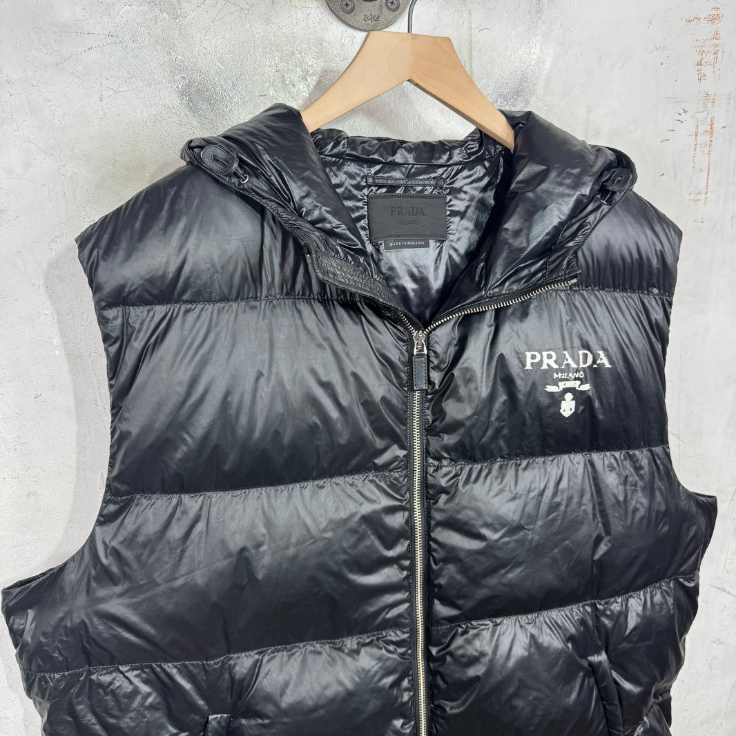Prada Stencil Logo Puffer Vest
