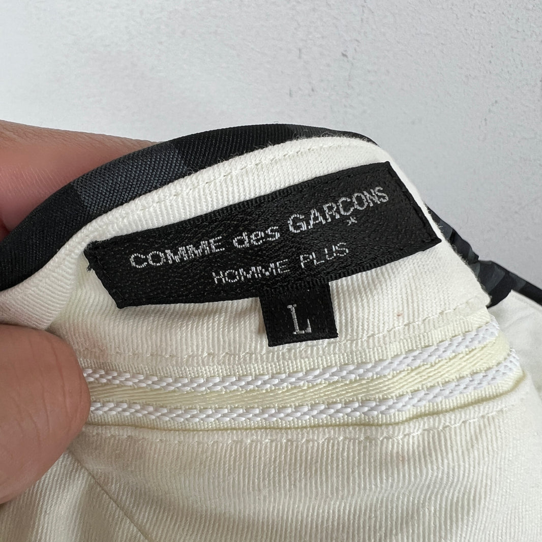 CDG Black Striped Cuff Hem Trousers