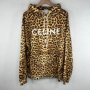 Celine Leopard Spell Out Logo Hoodie