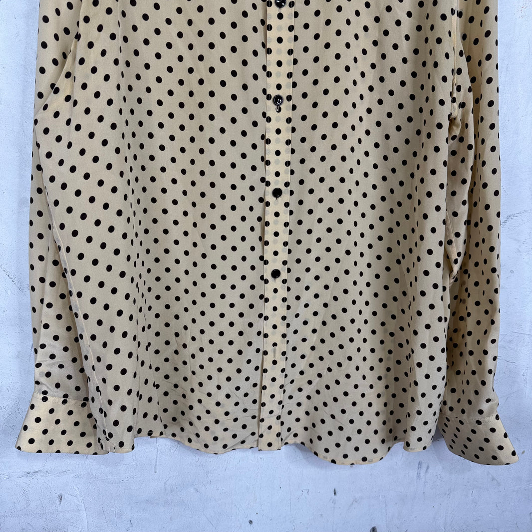 Celine Tan Silk Polka Dotted Shirt