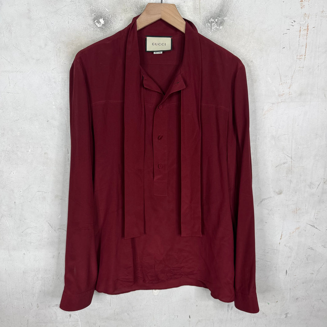 Gucci Silk Half Button Shirt