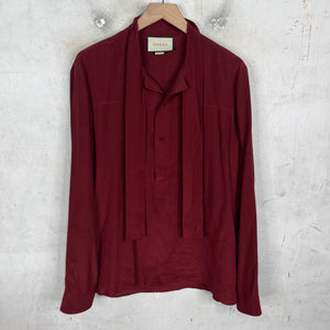 Gucci Silk Half Button Shirt