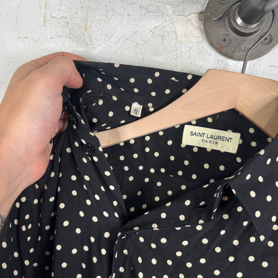Saint Laurent Black Polka Dot LS Shirt
