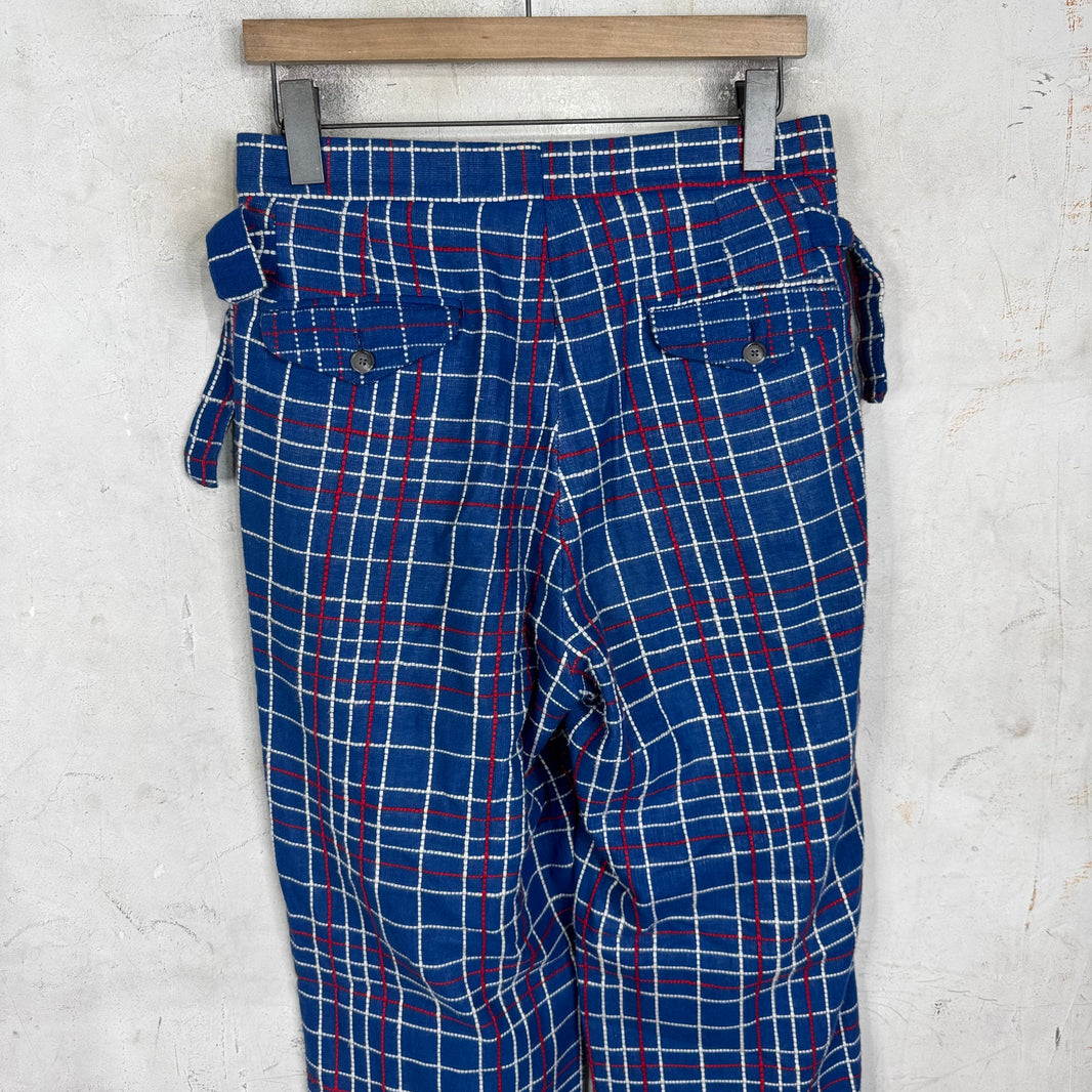 Bode Blue Embroidered Trousers