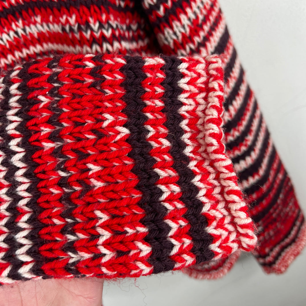 Calvin Klein 205W39NYC Red Striped Knit Sweater