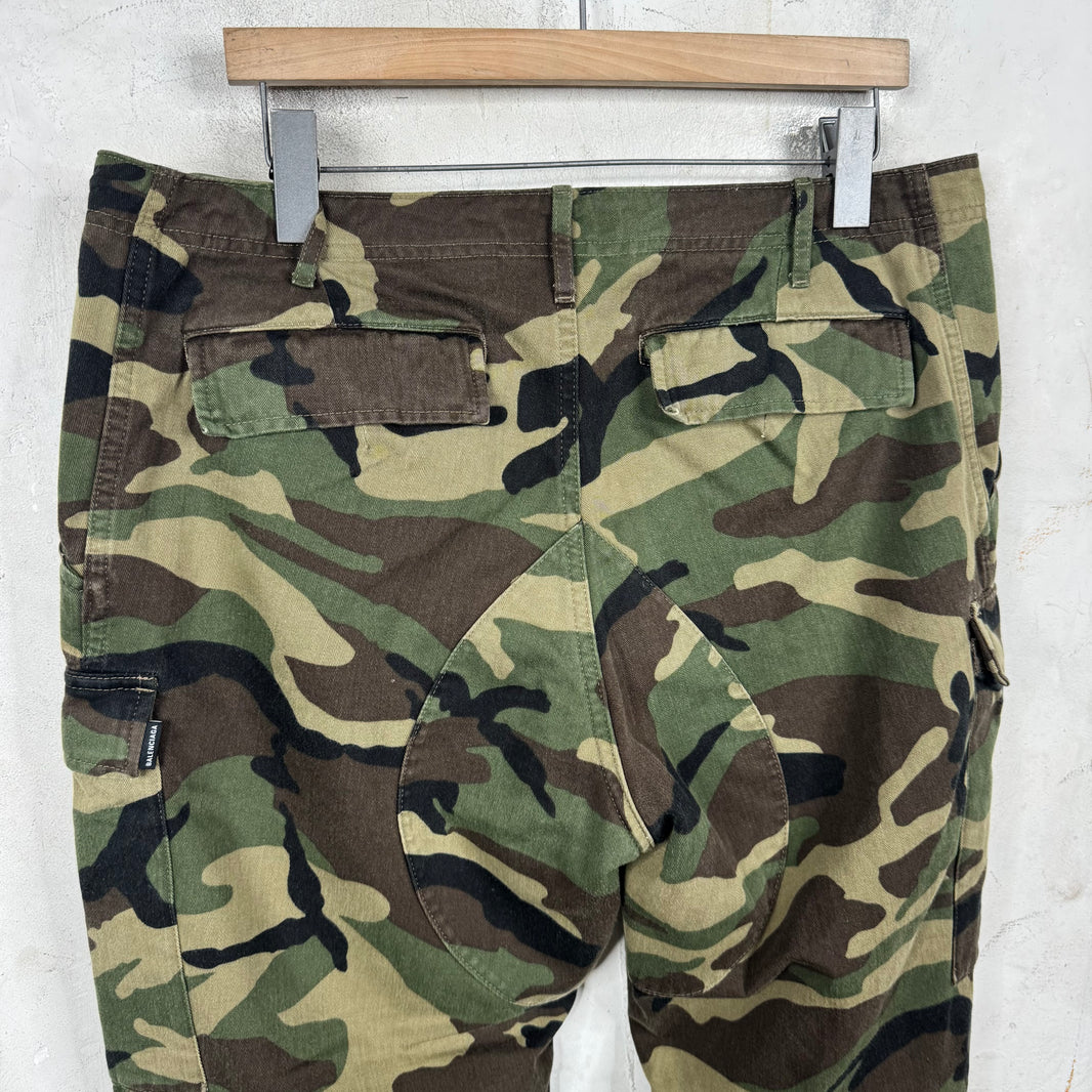 Balenciaga Slim Green Camo Cargo Pants