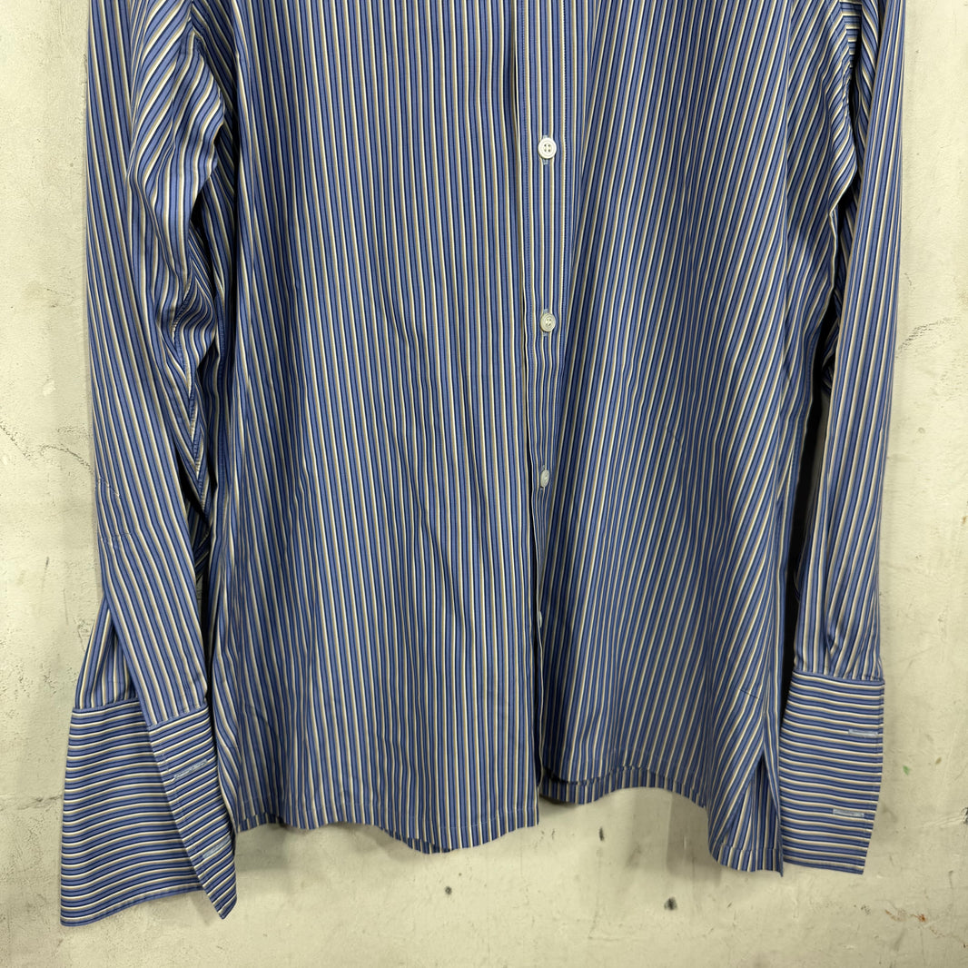 Charvet Pinstriped Blue Shirt