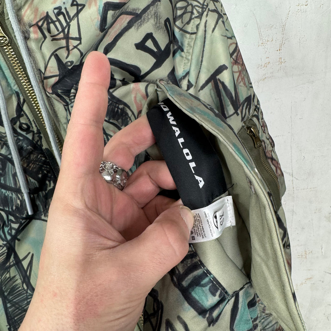 Mowalola Cropped Grafitti Bomber Jacket