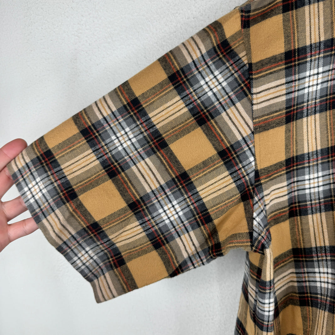 Balenciaga Beige Plaid Button Up Shirt