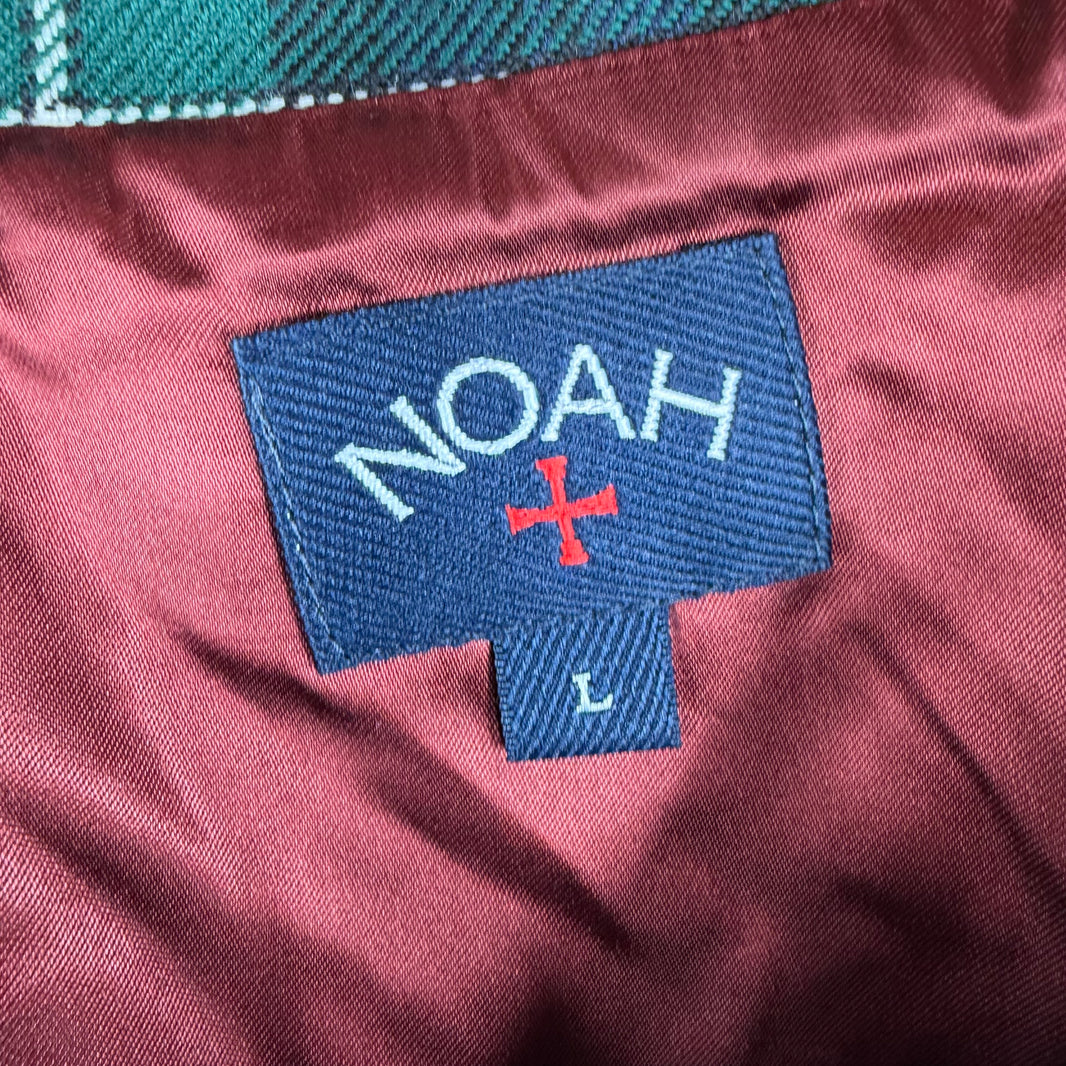 Noah Green Plaid Zip Jacket