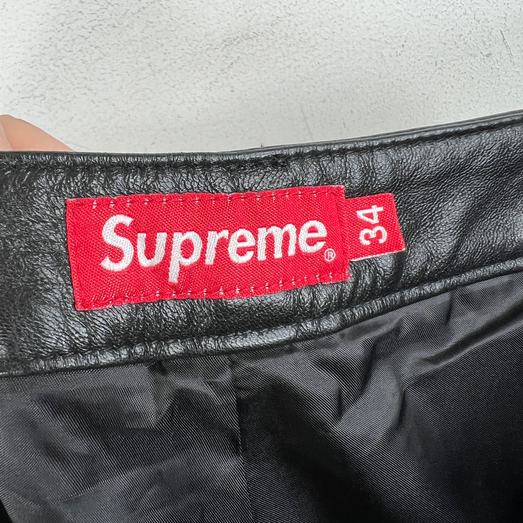 Supreme Black Leather Cargo Pants