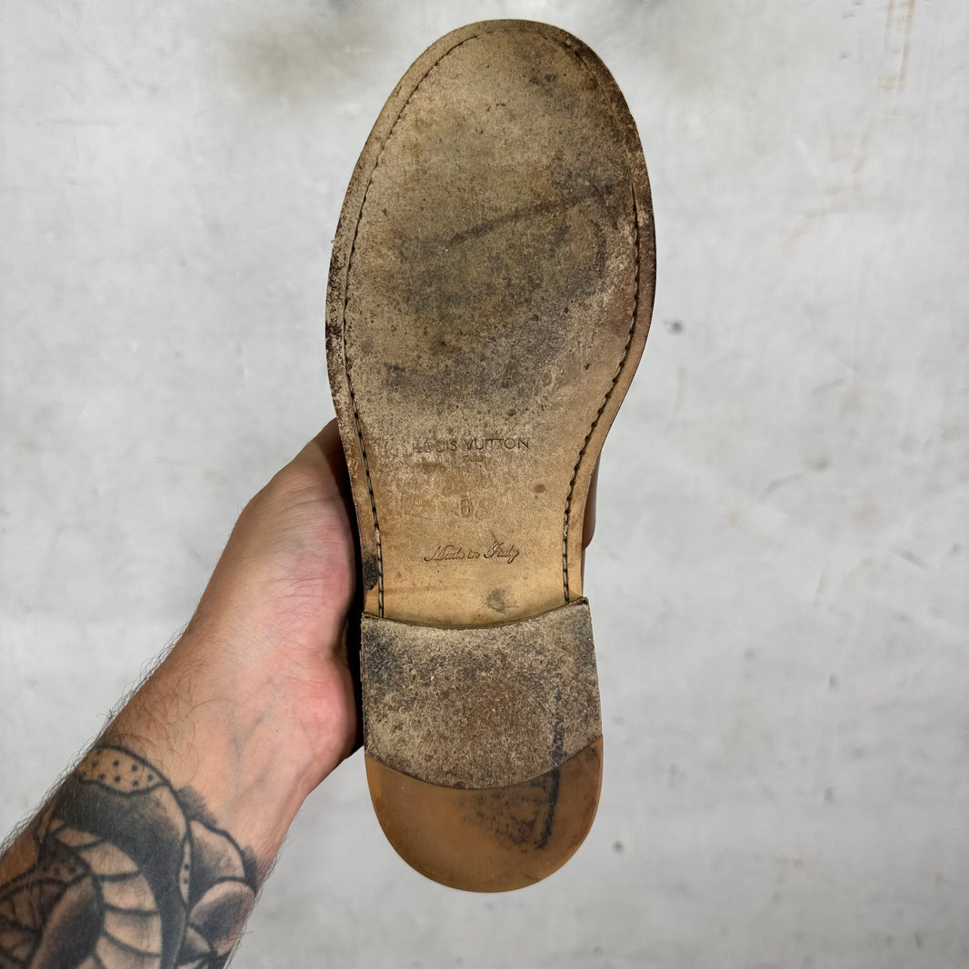 Louis Vuitton Brown Leather Penny Loafers