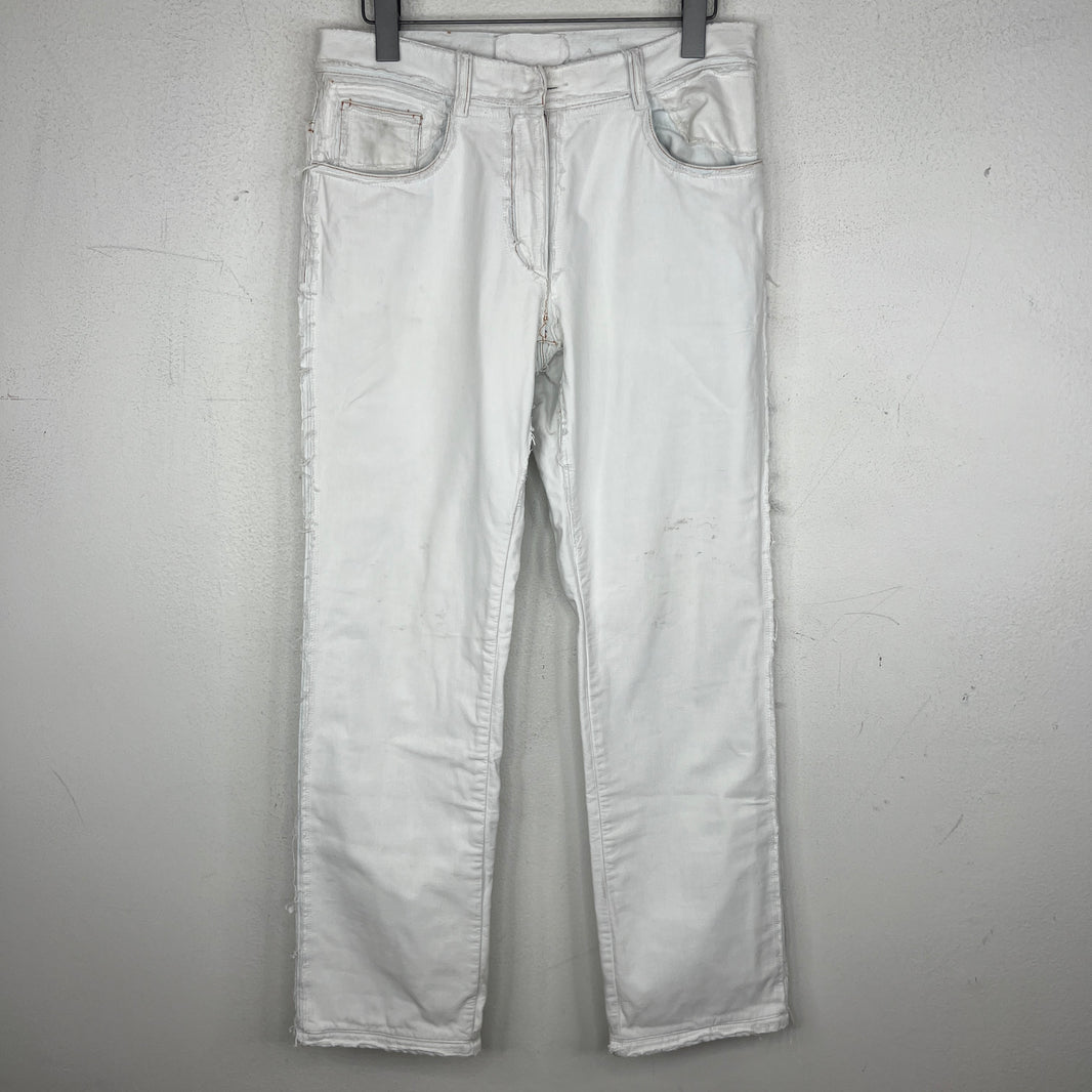 Margiela White Distressed Inside Out Jeans