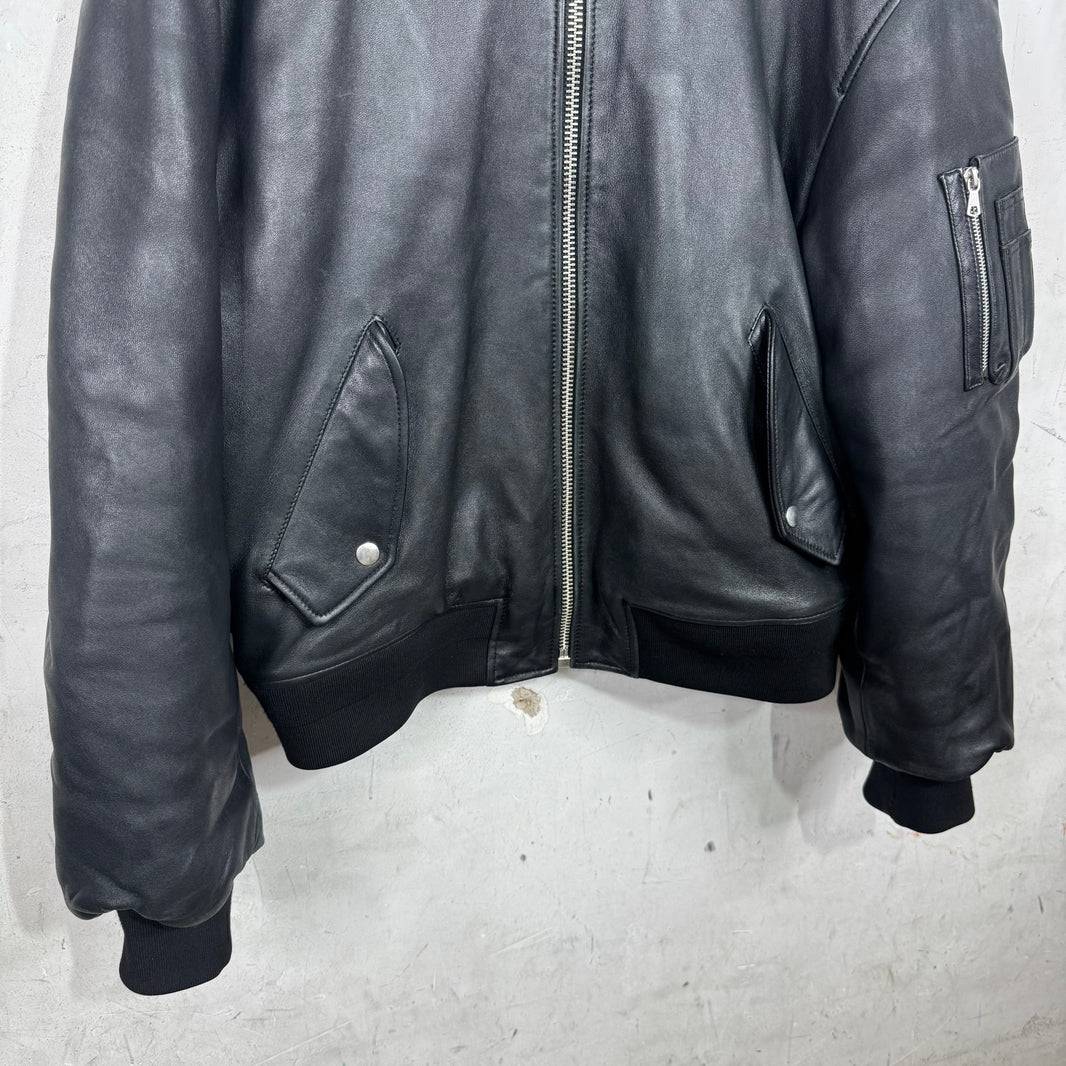 Stussy Leather Flight Bomber Jacket