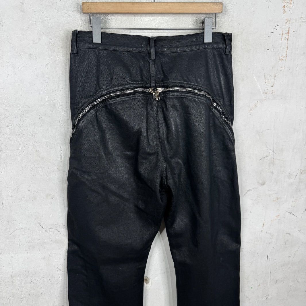 Rick Owens Waxed Banana Bolan Jeans