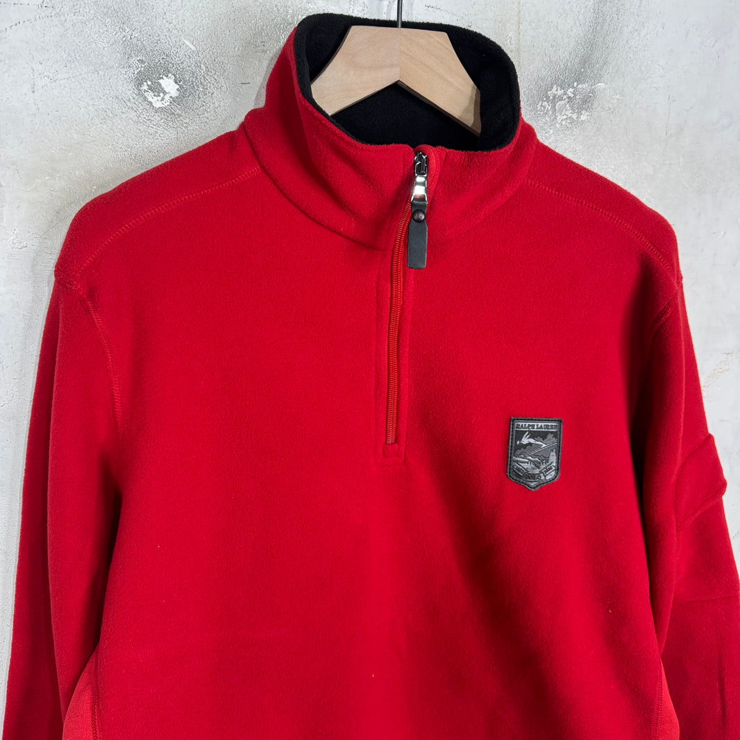 Ralph Lauren Red Fleece Ski Patch 1/4 Zip