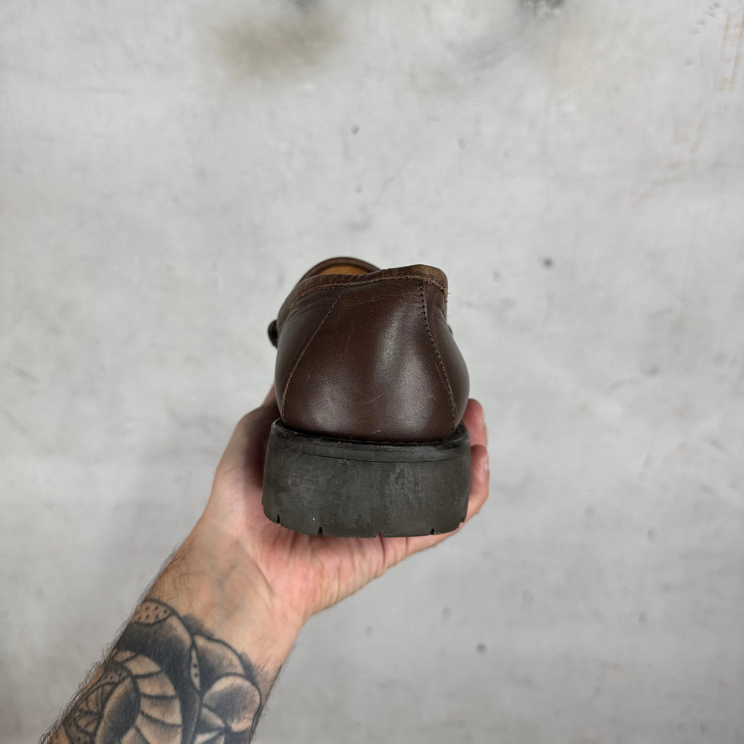 Gucci Brown Horsebit Lug Loafer