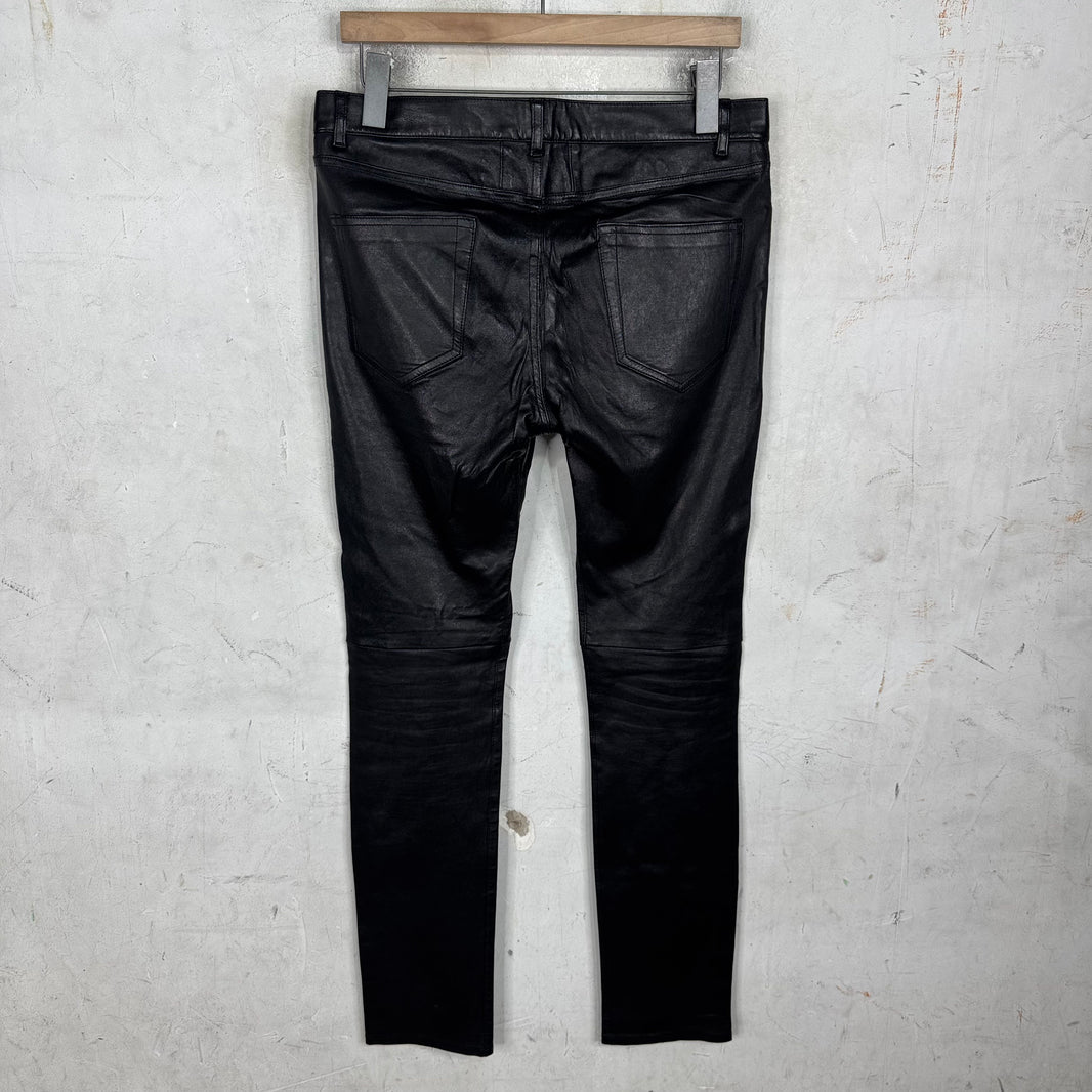 Saint Laurent Lambskin Leather Skinny Pants