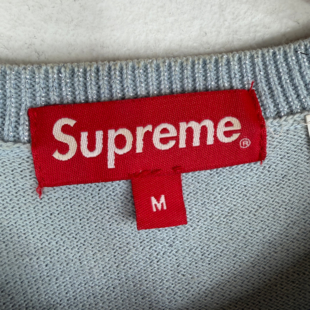Supreme Light Blue Glitter Knit Sweater