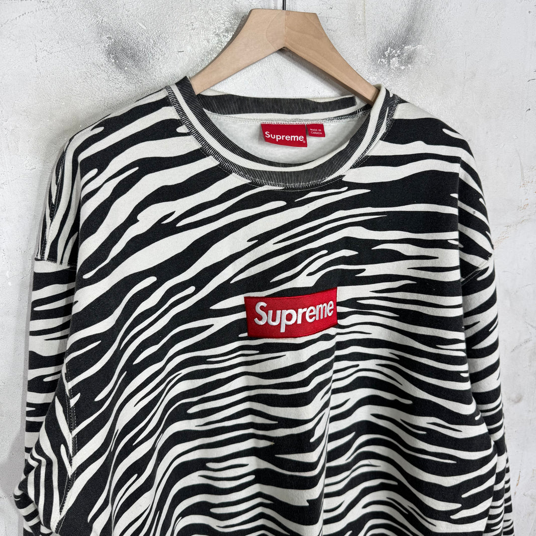 Supreme Zebra Box Logo Crewneck