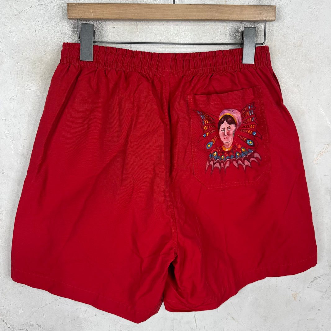Bode Red Painted Shorts