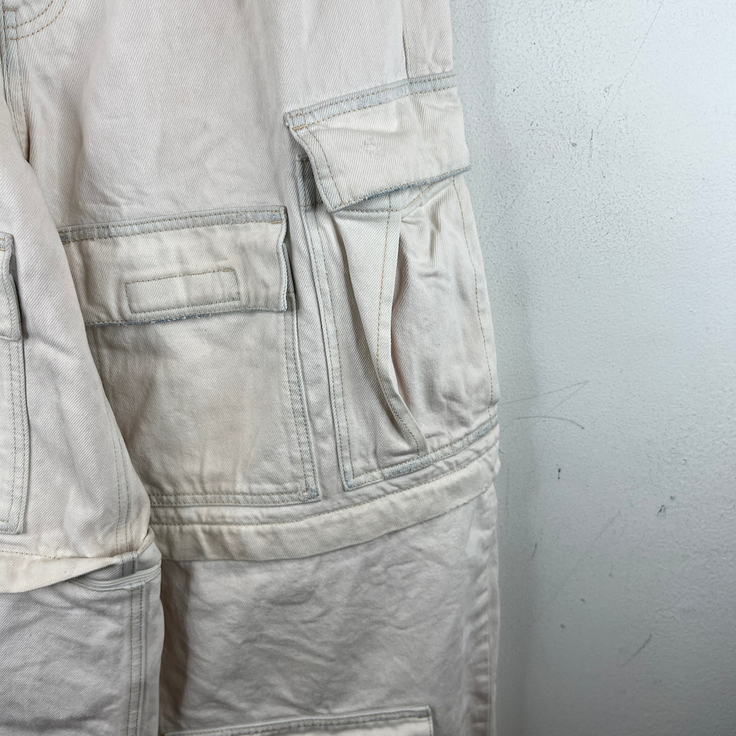 Balenciaga White Denim Convertible Cargo Pants
