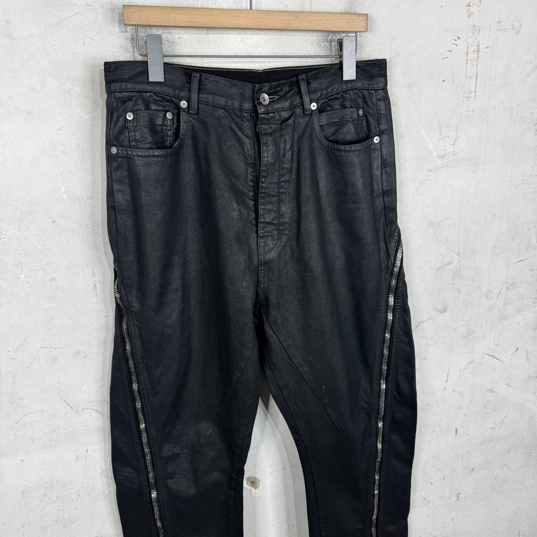 Rick Owens Waxed Banana Bolan Jeans