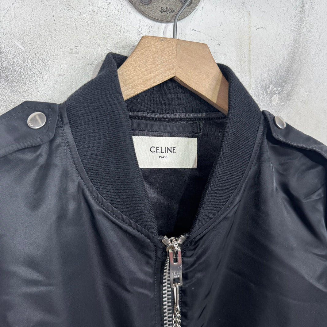 Celine Epaulette Bomber Nylon Jacket