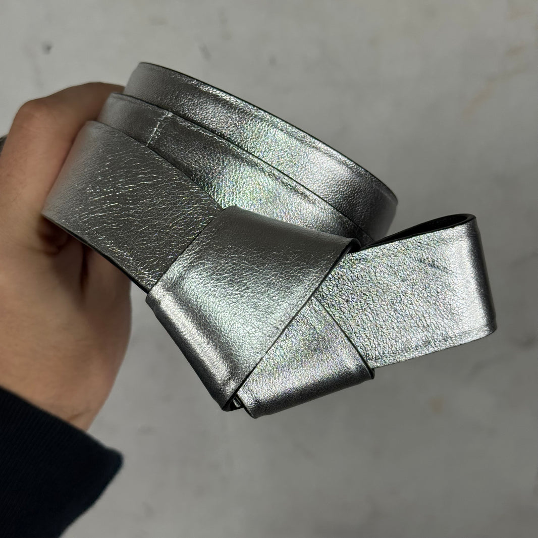 Acne Studios Silver Metallic Knot Belt