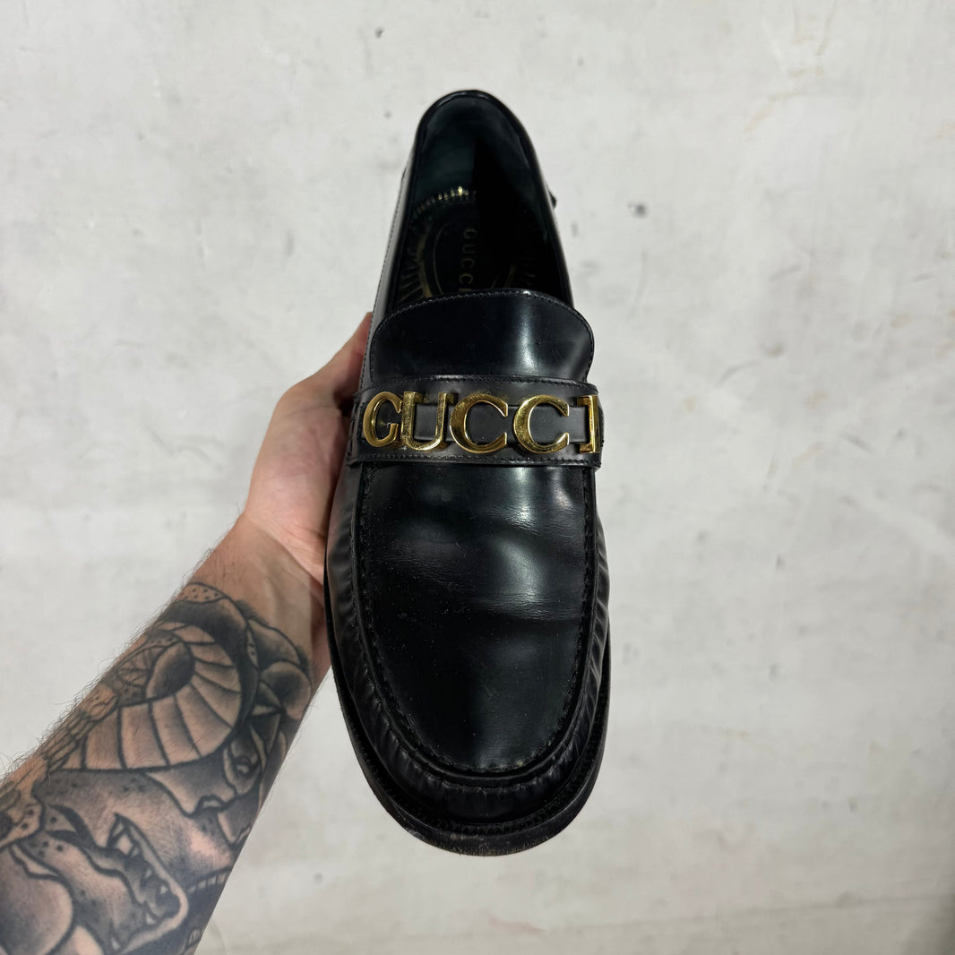 Gucci Spell-Out Penny Loafers
