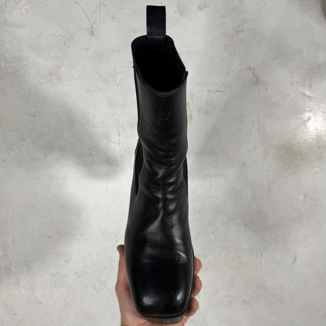 Rick Owens Leather Black Kiss Heels