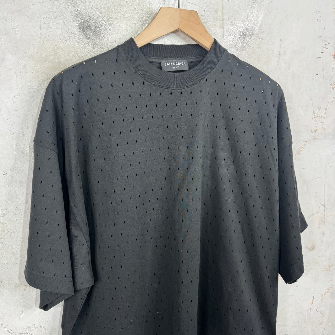 Balenciaga Mesh Hemmed T-Shirt