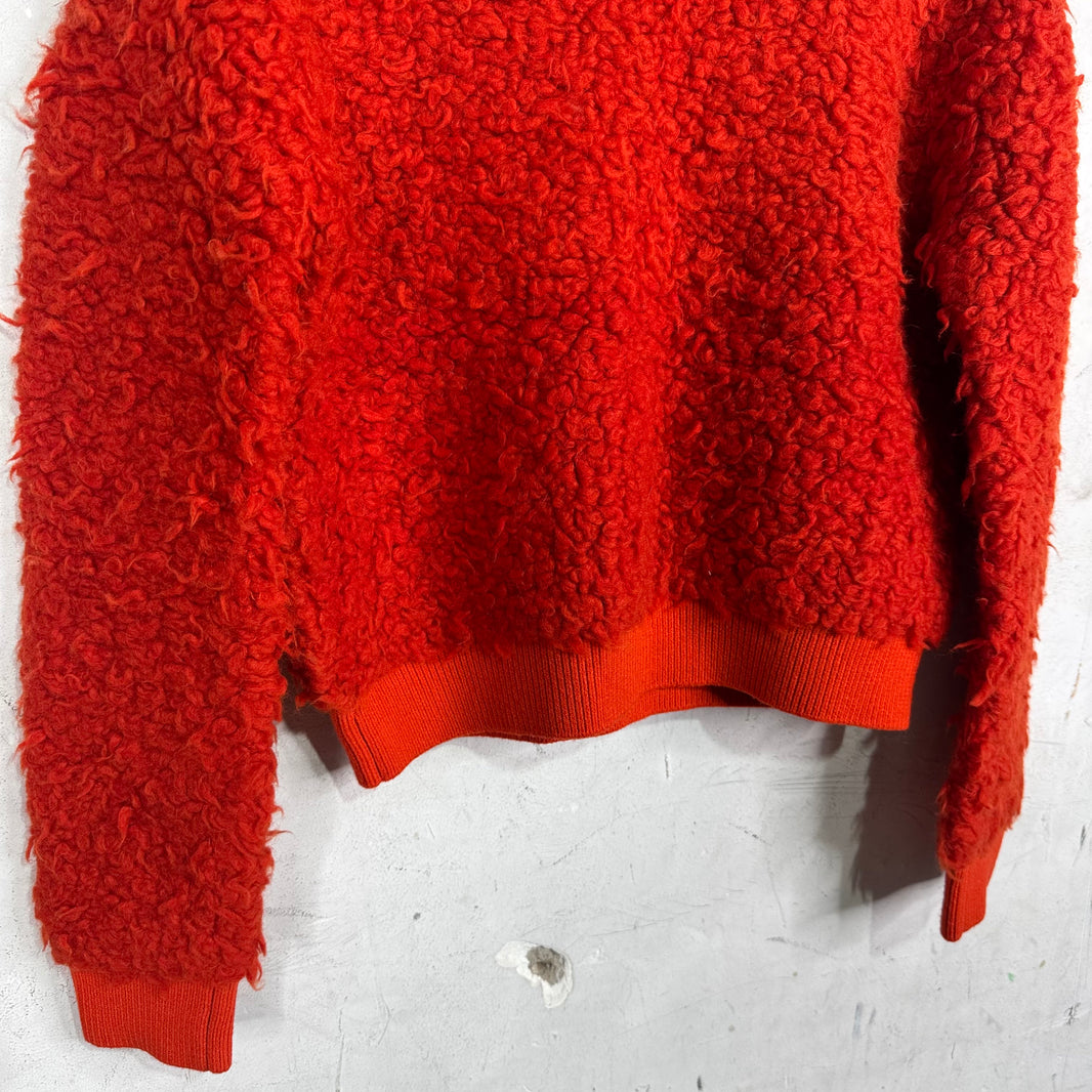 Bottega Veneta Red Fleece V-Neck Sweater
