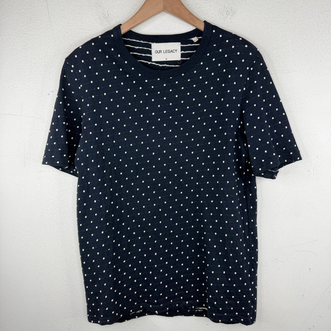 Our Legazy Navy Polka Dot Stitched T-Shirt